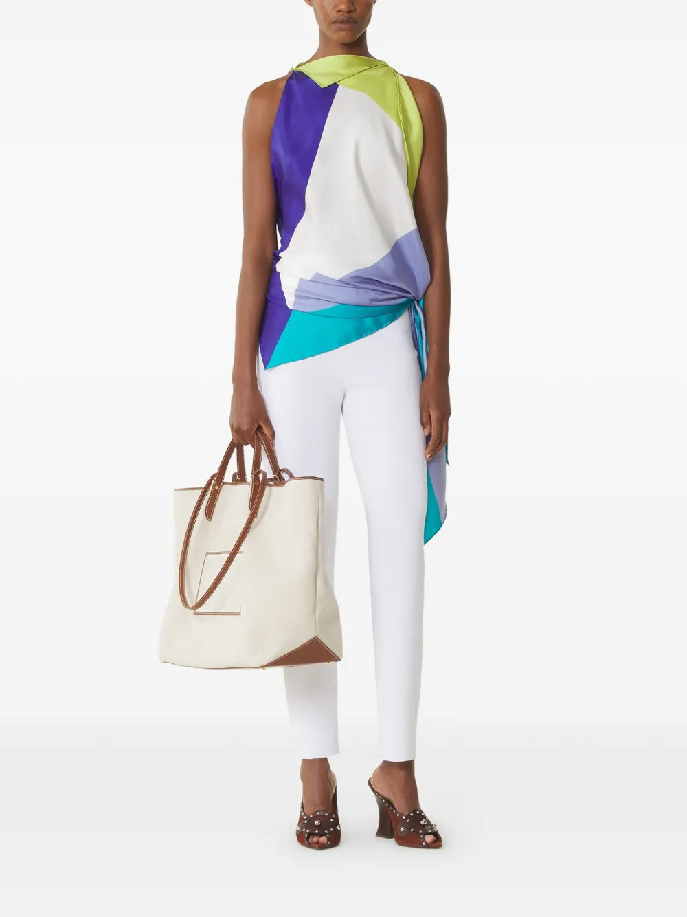 LANVIN TOP GRAPHIC ASIMMETRICO