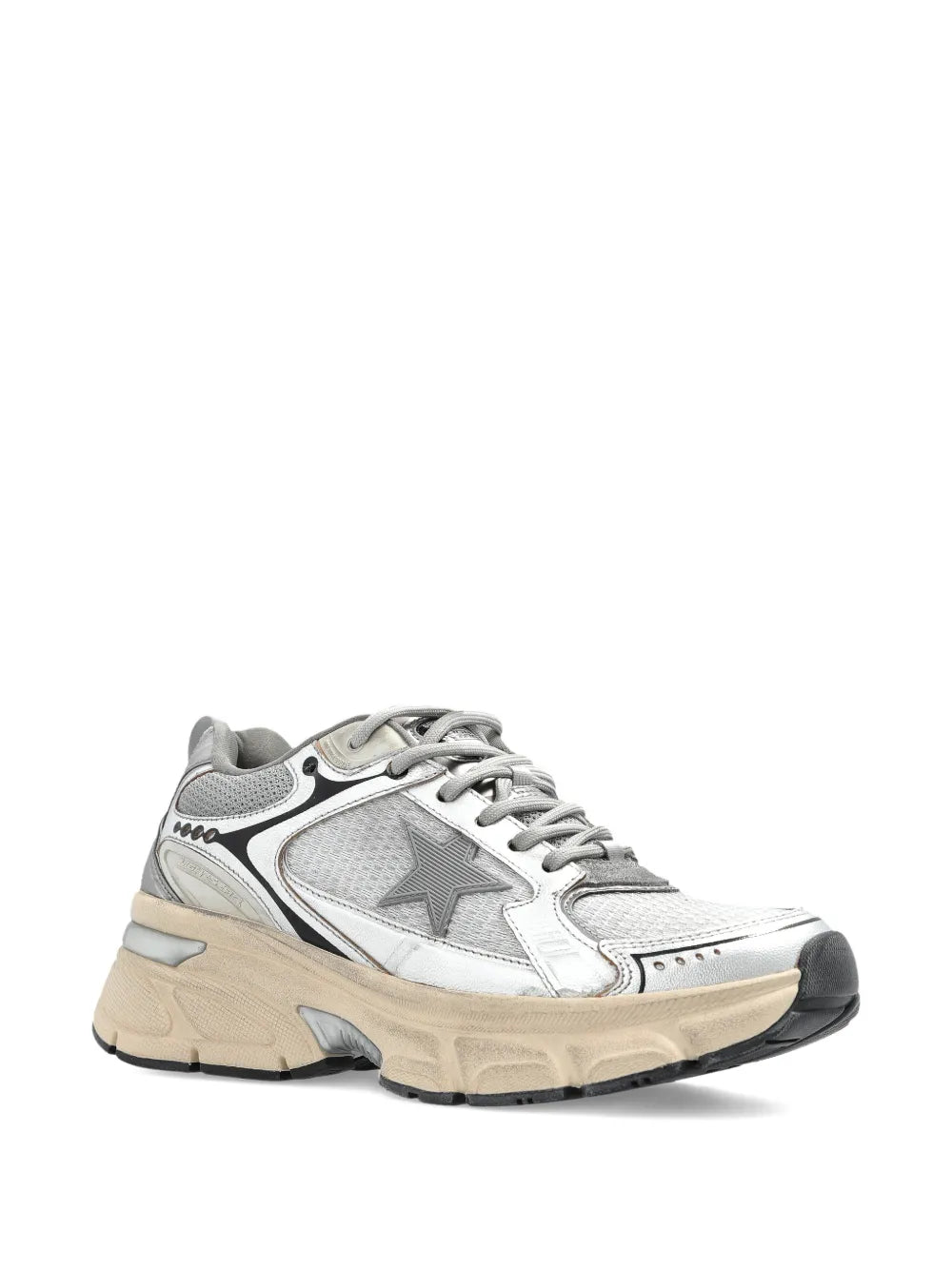 GOLDEN GOOSE SNEAKER LIGHTSTAR WHITE SILVER
