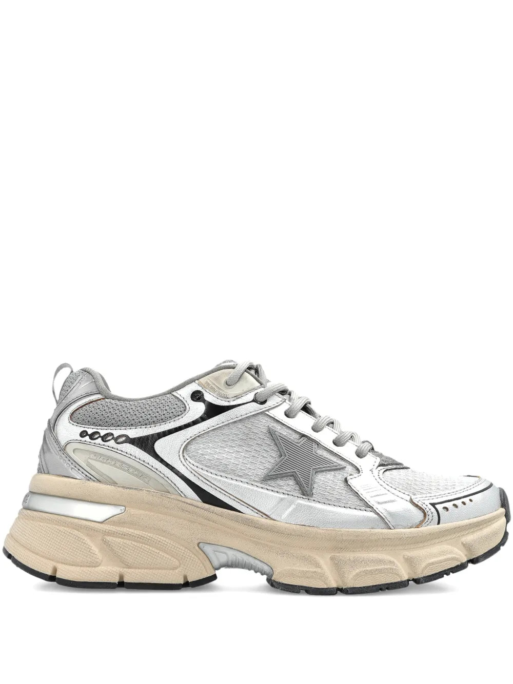 GOLDEN GOOSE SNEAKER LIGHTSTAR WHITE SILVER