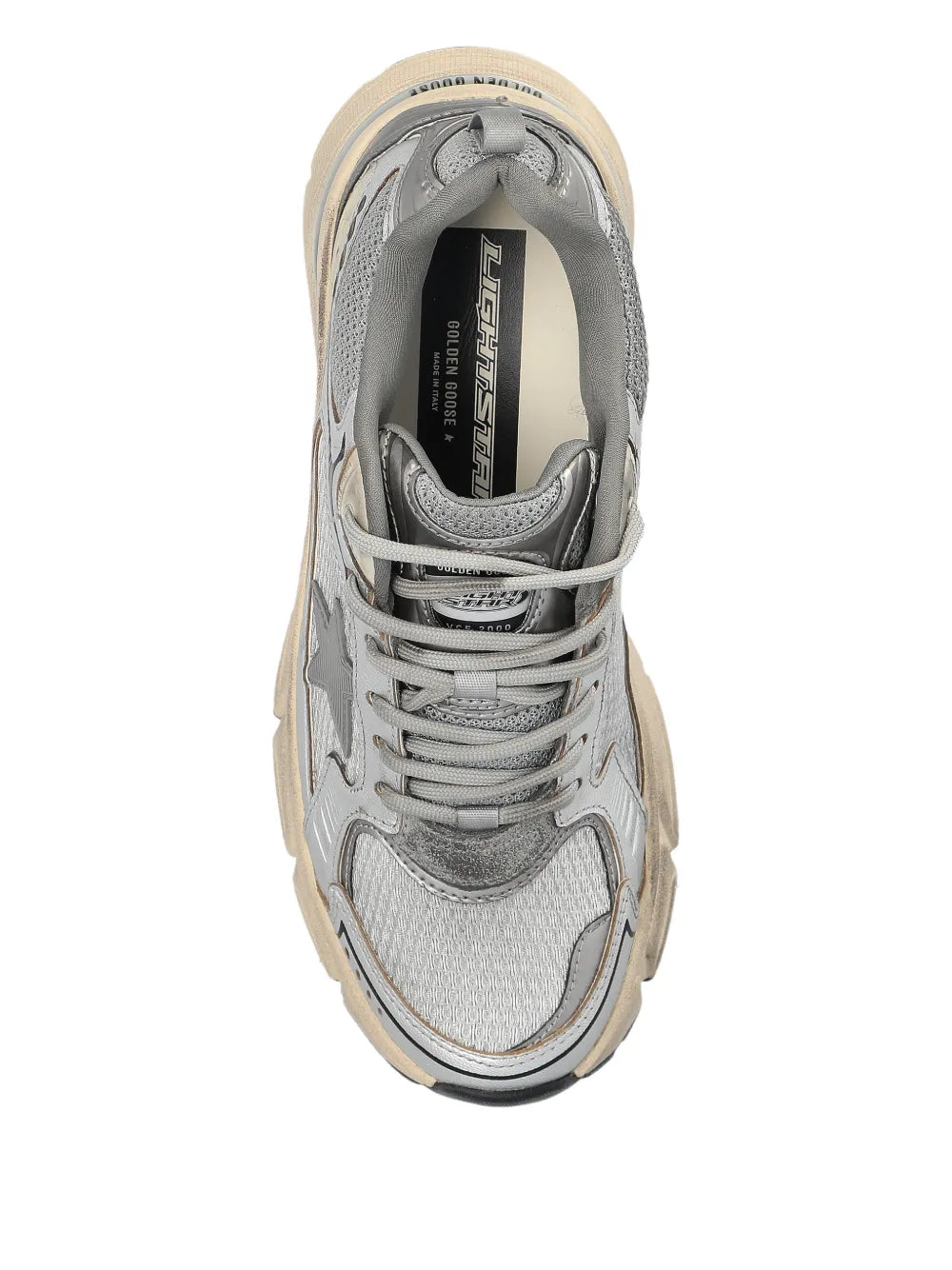 GOLDEN GOOSE SNEAKER LIGHTSTAR WHITE SILVER