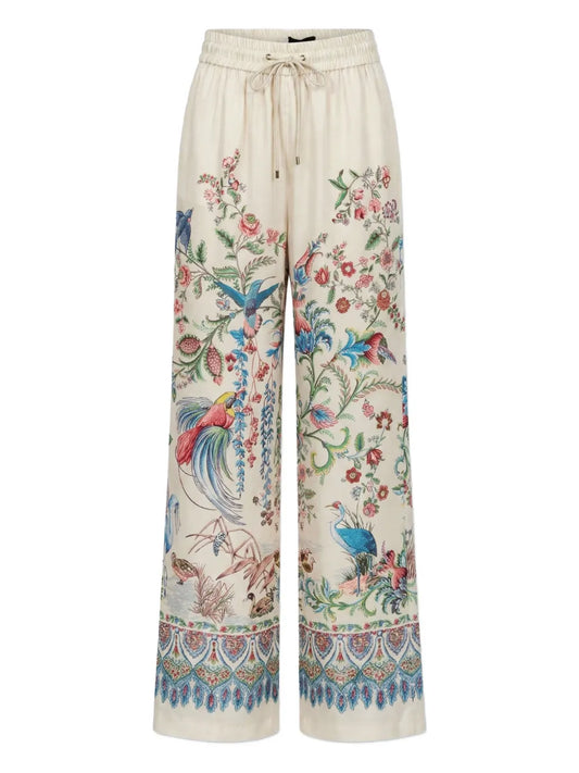 ETRO PANTALONI FIORI BIANCO