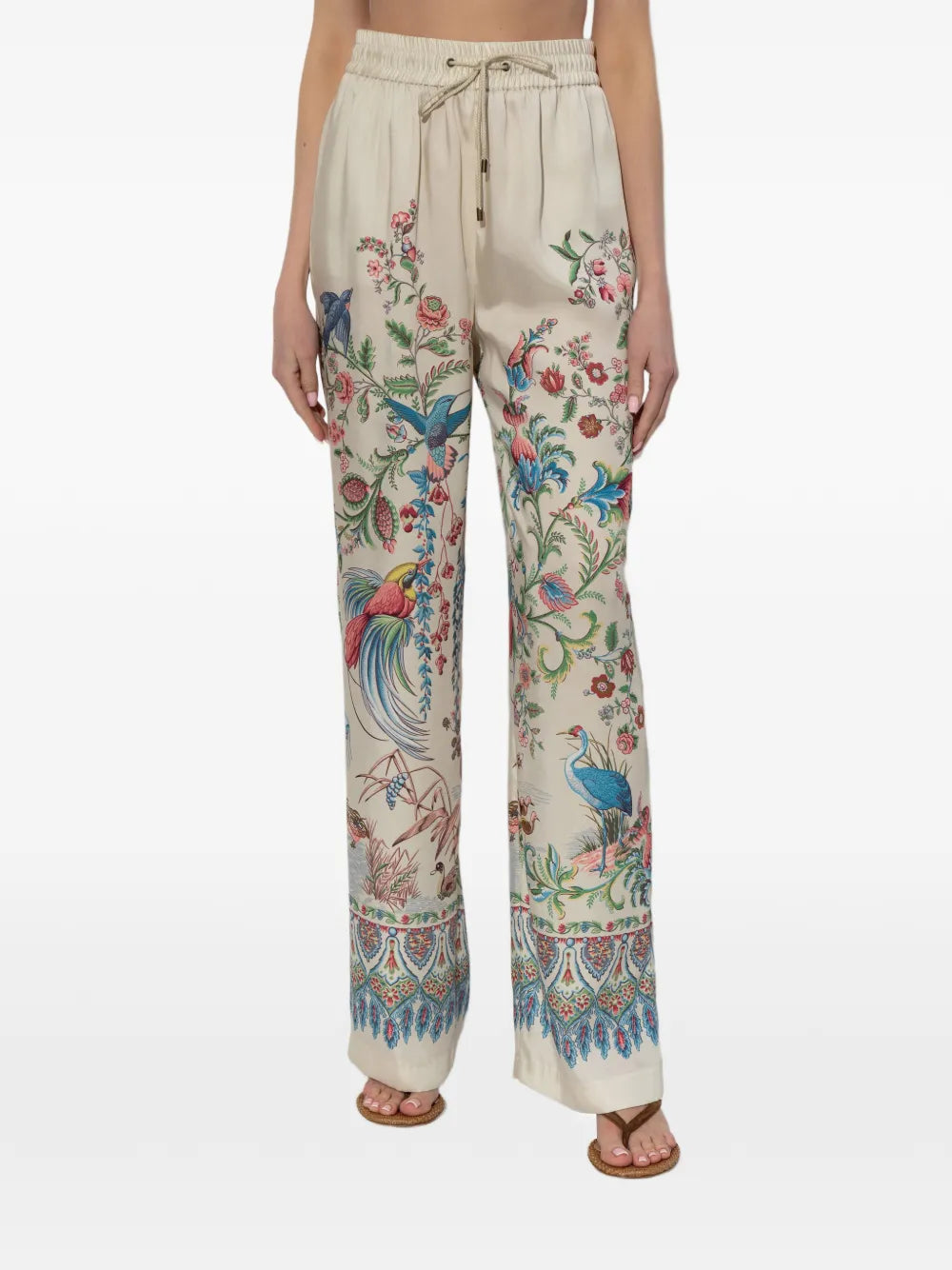 ETRO PANTALONI FIORI BIANCO