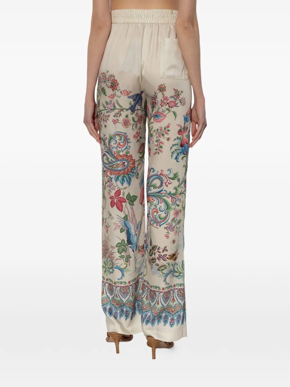 ETRO PANTALONI FIORI BIANCO