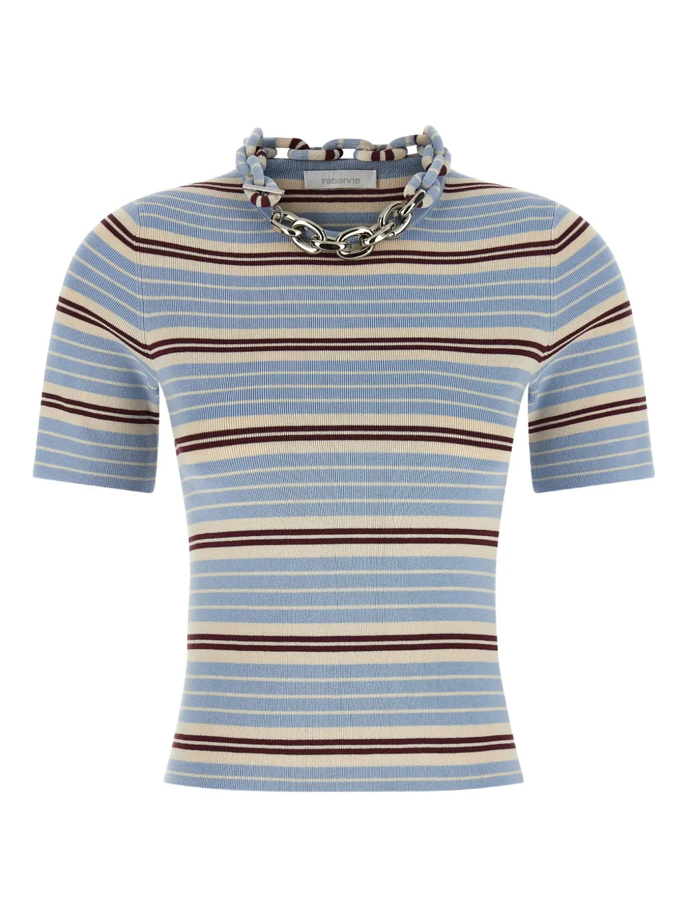 RABANNE MAGLIA CATENA A RIGHE AZZURRO