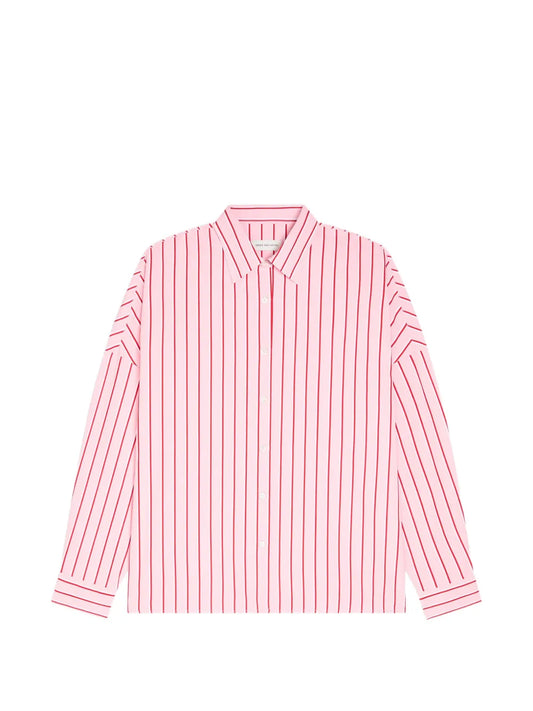 DRIES VAN NOTEN CAMICIA ROSA A RIGHE