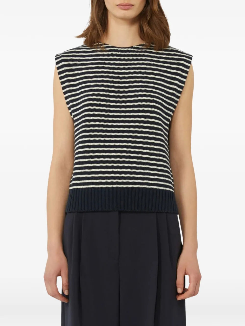 WEEKEND MAX MARA TOP LANDA  RIGHE BLU