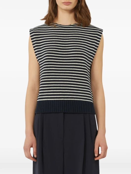 WEEKEND MAX MARA TOP LANDA  RIGHE BLU