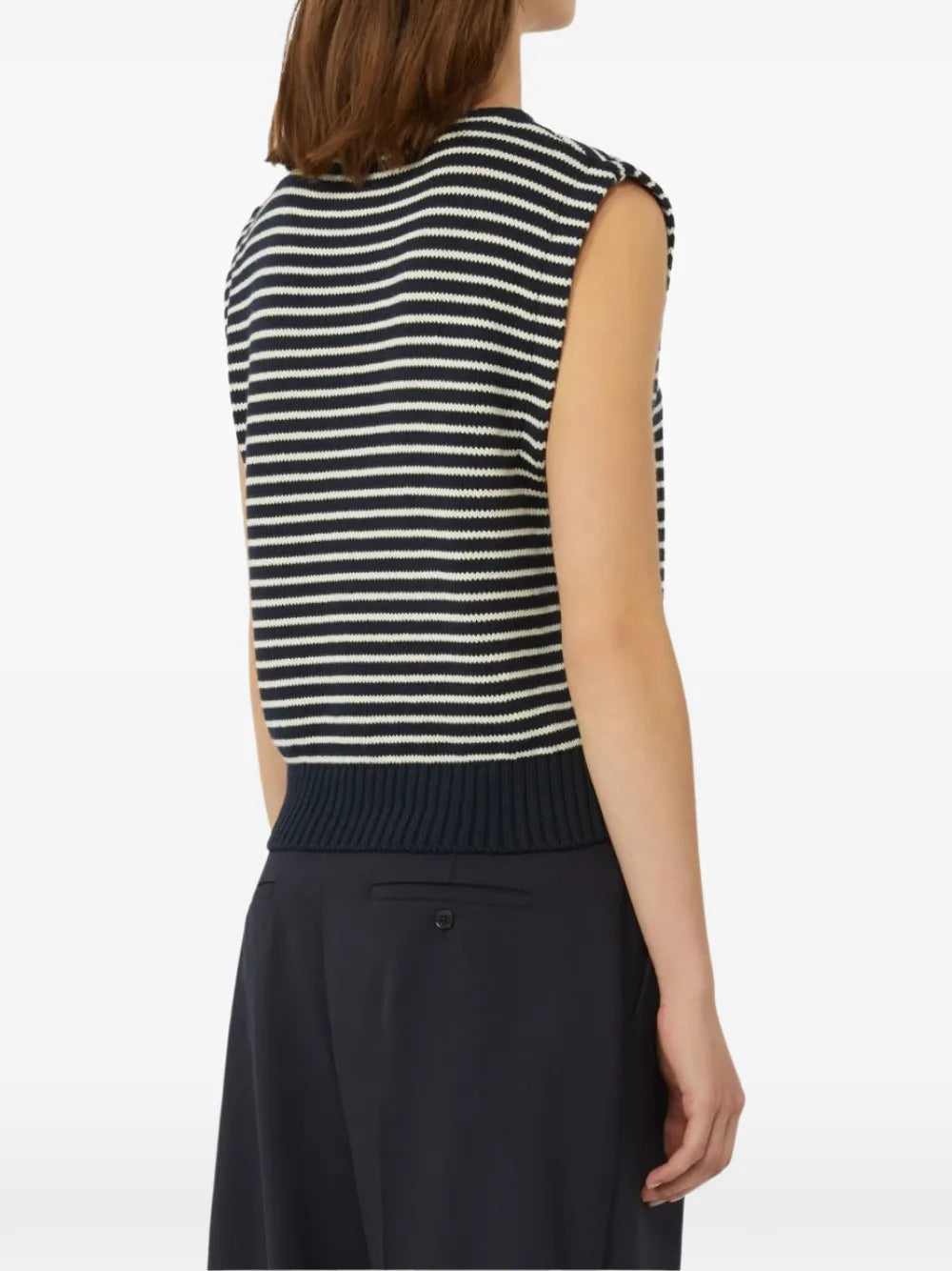 WEEKEND MAX MARA TOP LANDA  RIGHE BLU