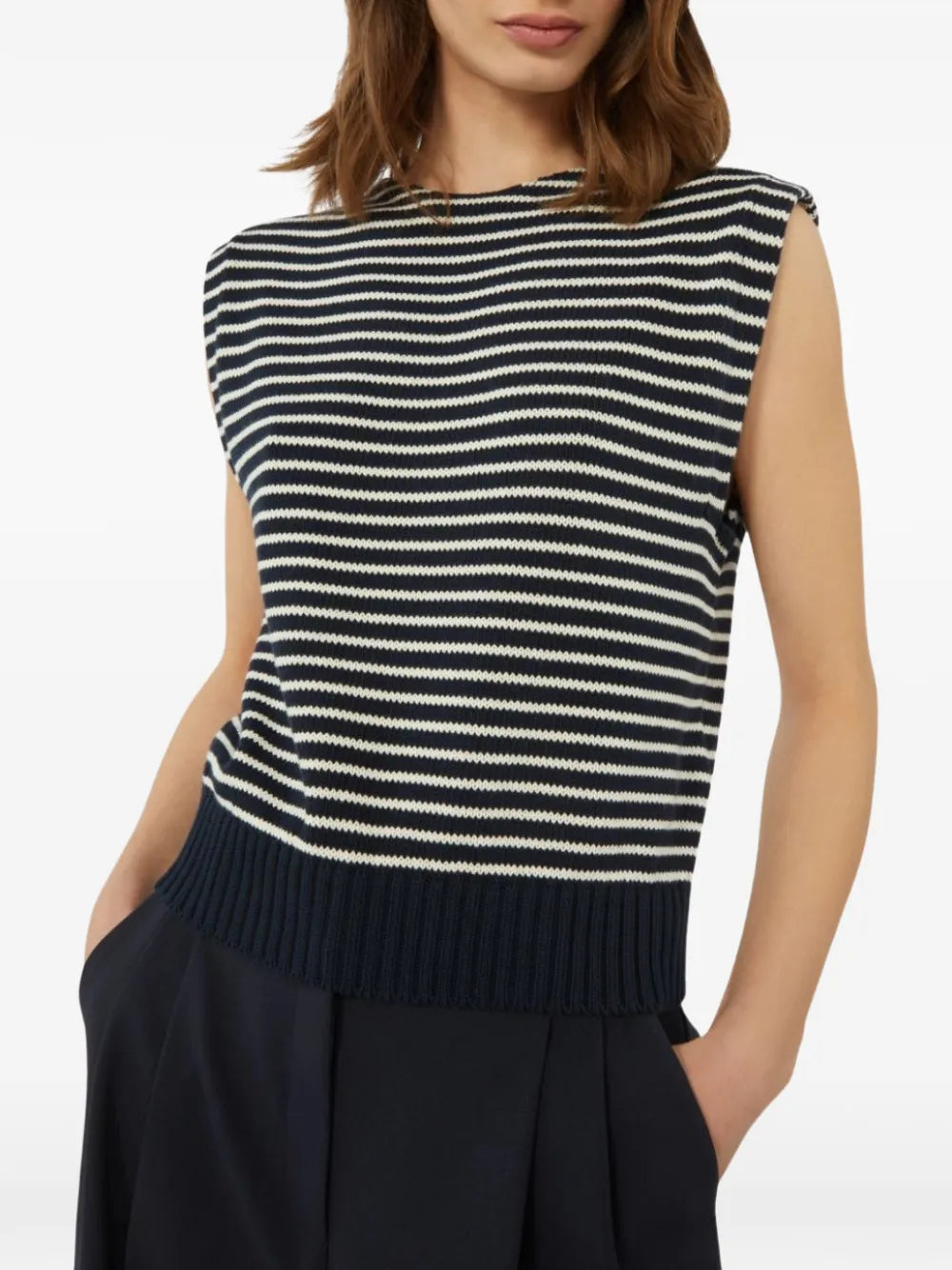 WEEKEND MAX MARA TOP LANDA  RIGHE BLU