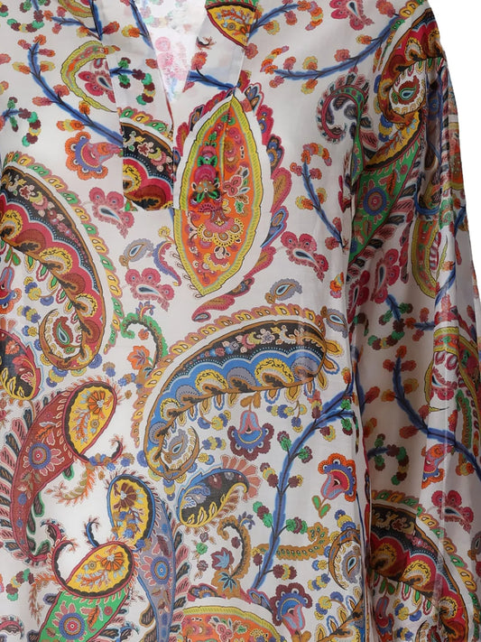 ETRO CAMICIA KIMONO PAISLEY BIANCO