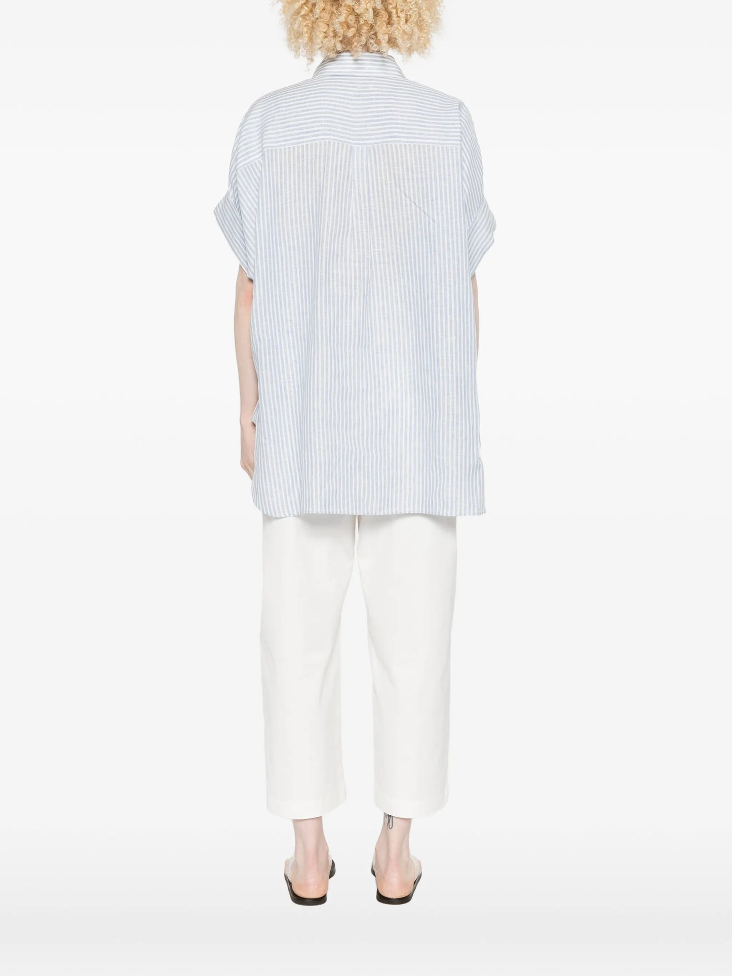 WEEKEND MAX MARA CAMICIA VERVE RIGA AZZURRO