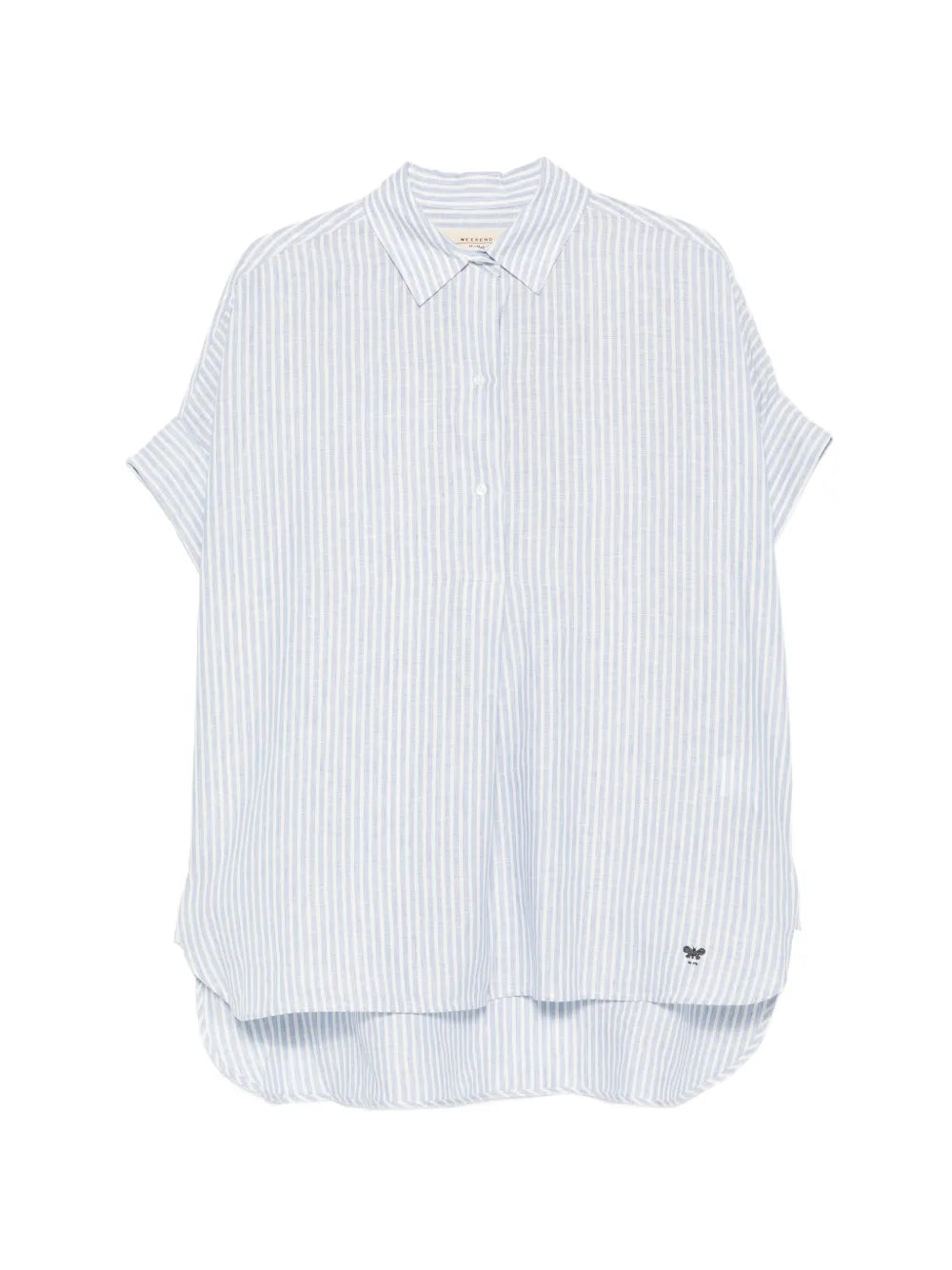 WEEKEND MAX MARA CAMICIA VERVE RIGA AZZURRO