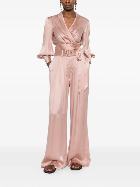 ZIMMERMANN PANTALONI SETA ROSE