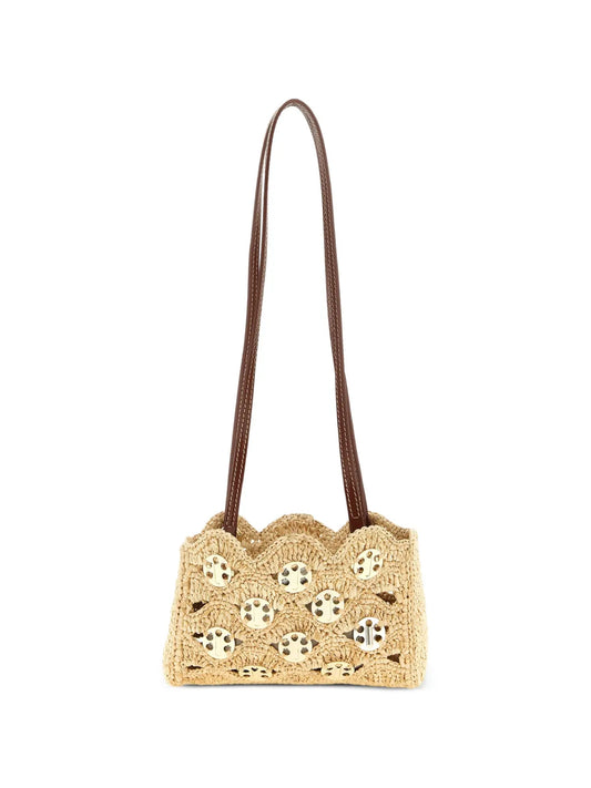 RABANNE BORSA NANO 1969 MIX METAL NATURAL