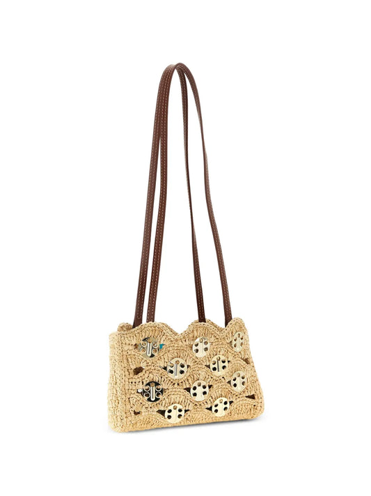 RABANNE BORSA NANO 1969 MIX METAL NATURAL