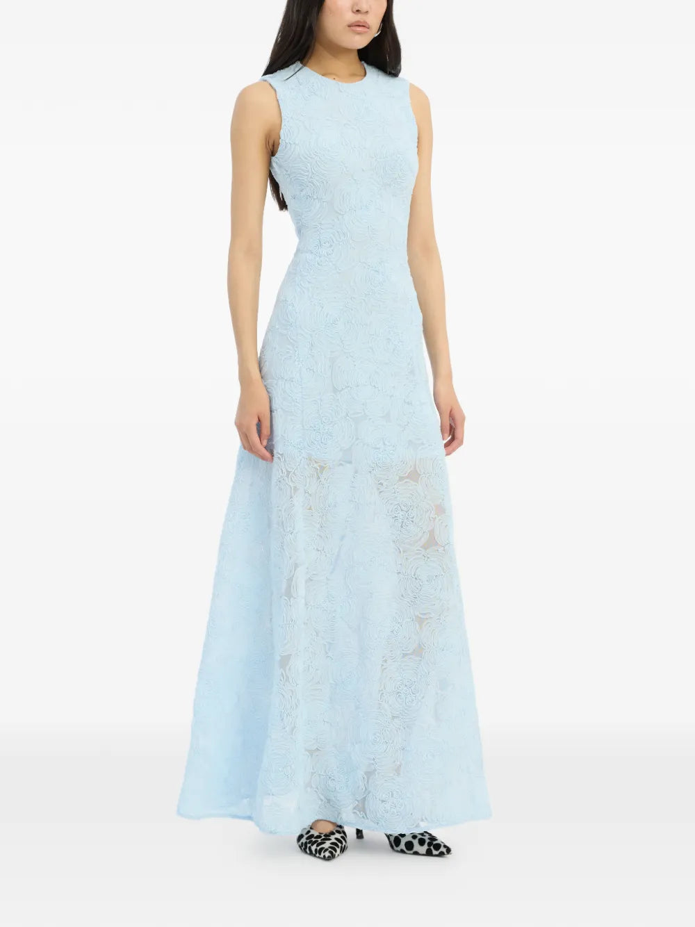 ROTATE ABITO MESH MAXI AZZURRO