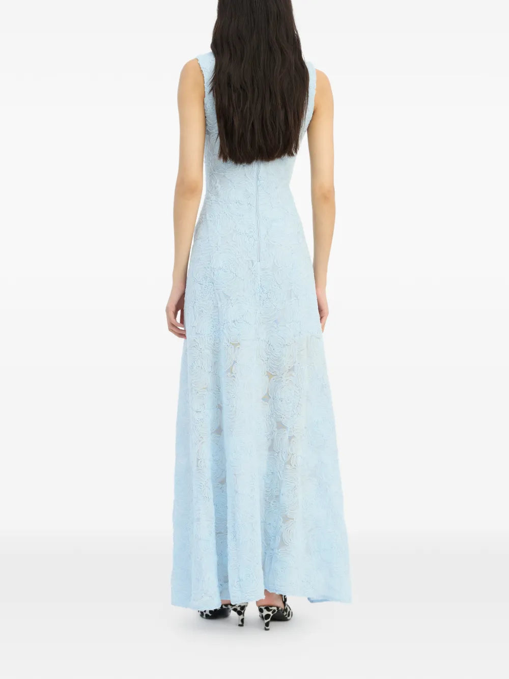 ROTATE ABITO MESH MAXI AZZURRO