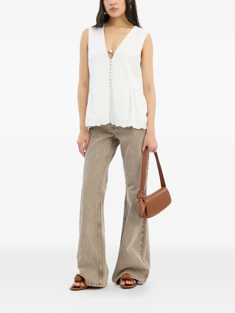 ROTATE JEANS FLARED DRIFTWOOD