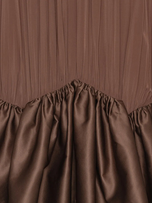 ROTATE ABITO MIDI ARRICCIATO BROWN