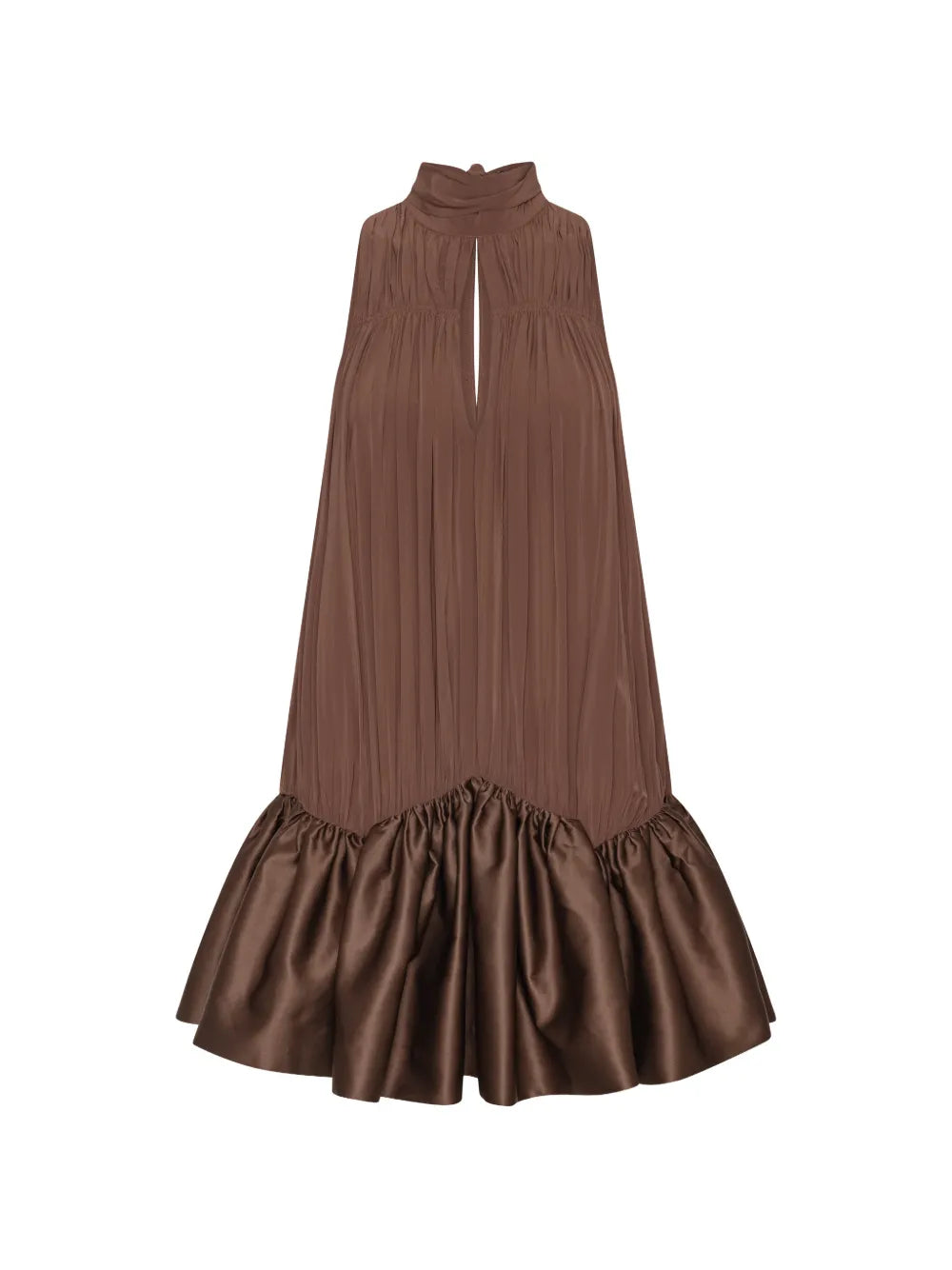ROTATE ABITO MIDI ARRICCIATO BROWN