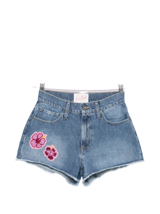 MC2 ST.BARTH SHORT MUSE DENIM "HIBISCUS"