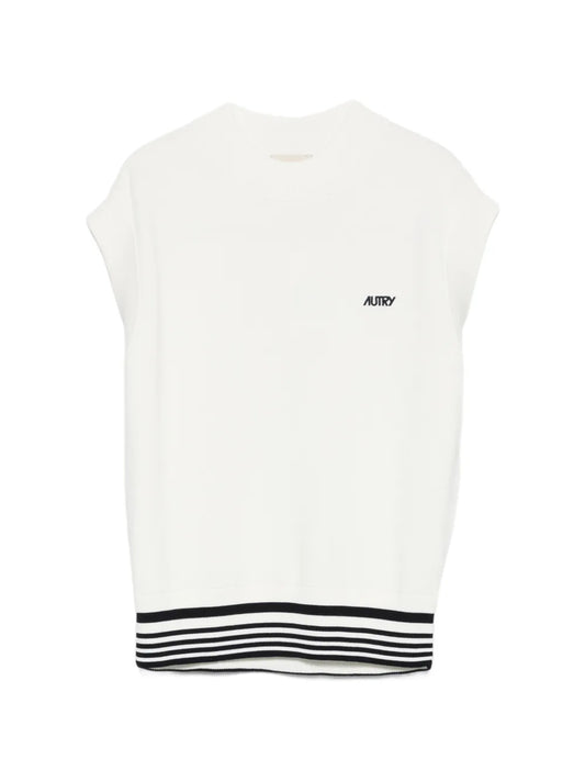 AUTRY GILET MAGLIA WHITE