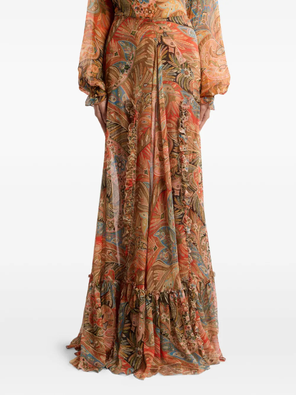 ETRO GONNA PAISLEY MULTICOLOR MARRONE