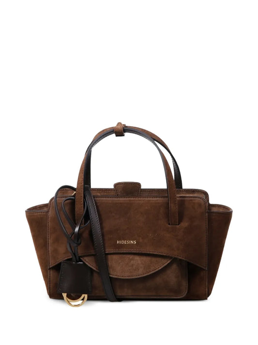 HIDESINS BORSA FLAP S SUEDE CHOCOLAT