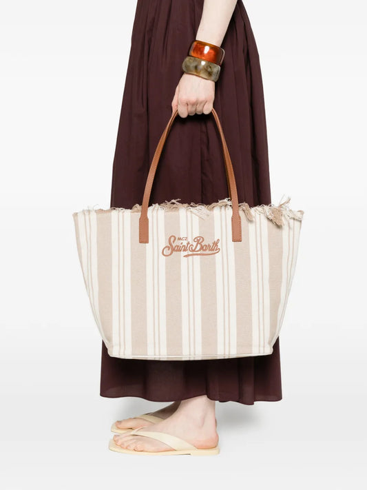 MC2 ST.BARTH BORSA TOTE CITY FRANGE  RIGA BEIGE