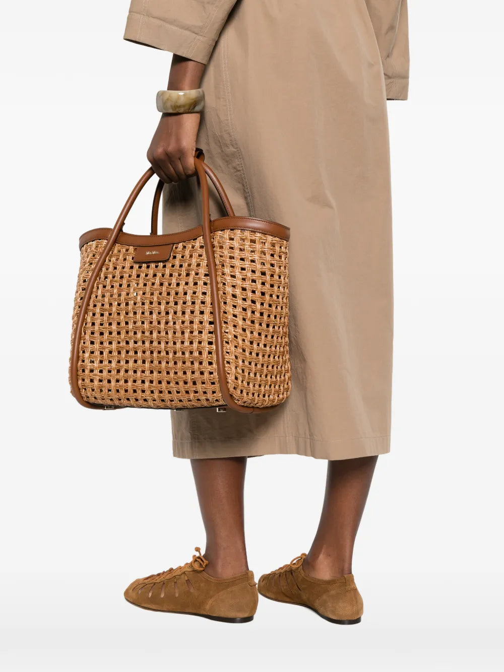 MAX MARA BORSA MARINECESTO CUOIO