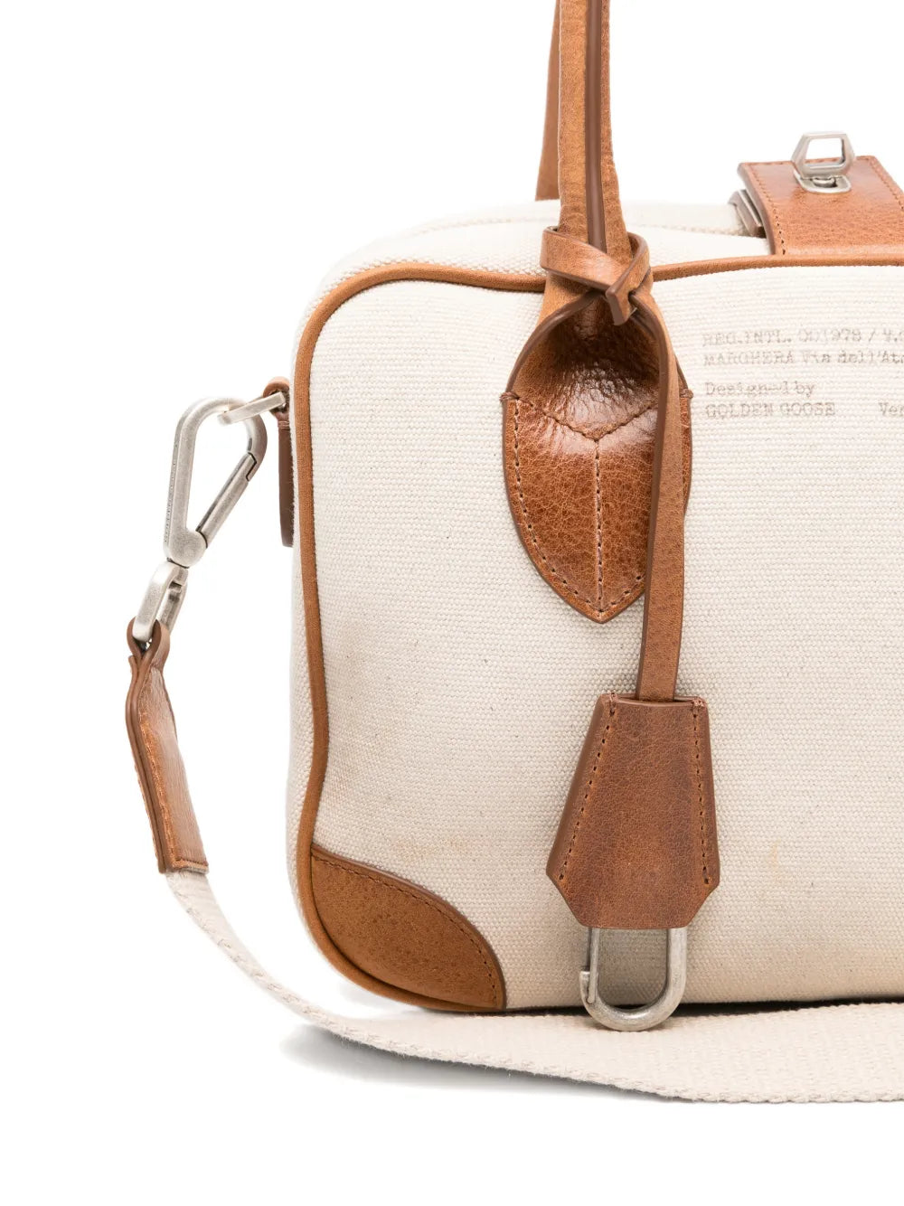 GOLDEN GOOSE BORSA TOTE TELA AVORIO