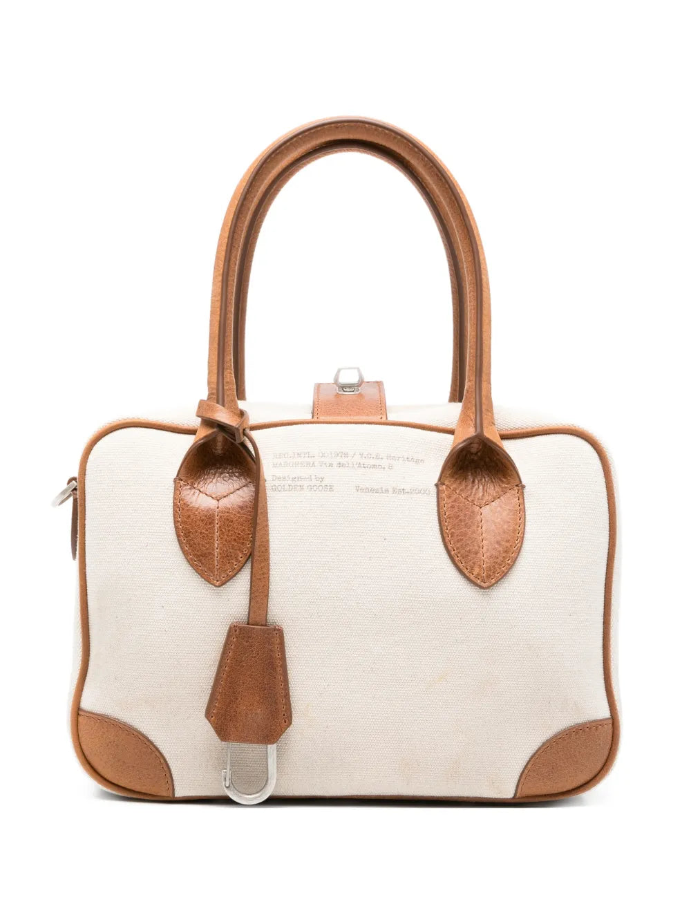 GOLDEN GOOSE BORSA TOTE TELA AVORIO