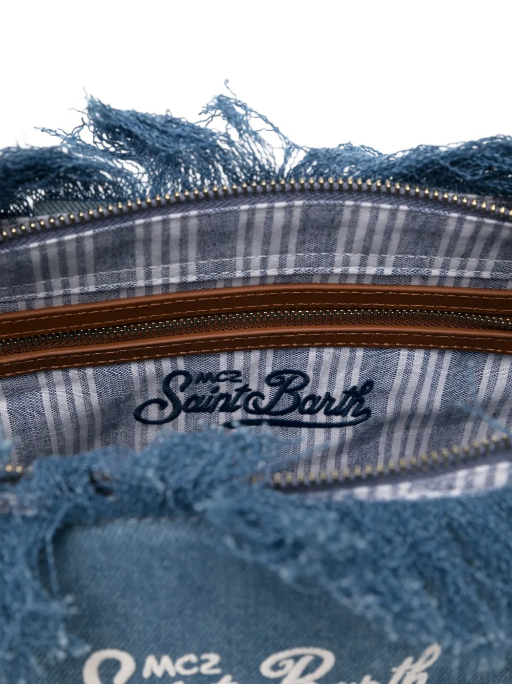 MC2 ST.BARTH BORSA CITY BAG MID FRINGE  DENIM