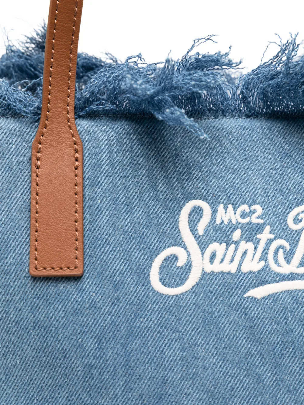 MC2 ST.BARTH BORSA CITY BAG MID FRINGE  DENIM