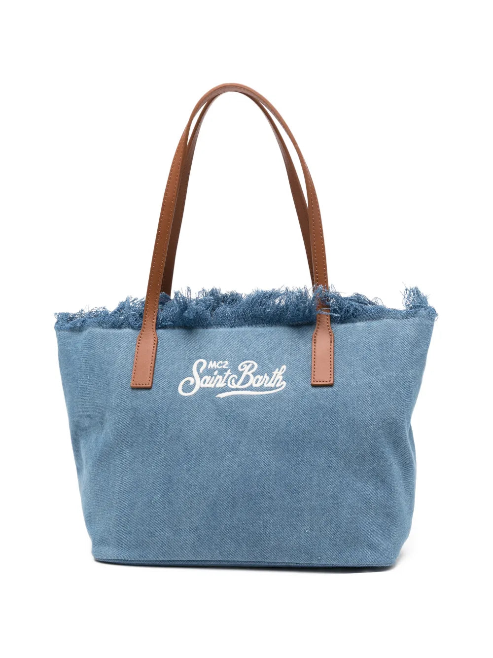 MC2 ST.BARTH BORSA CITY BAG MID FRINGE  DENIM