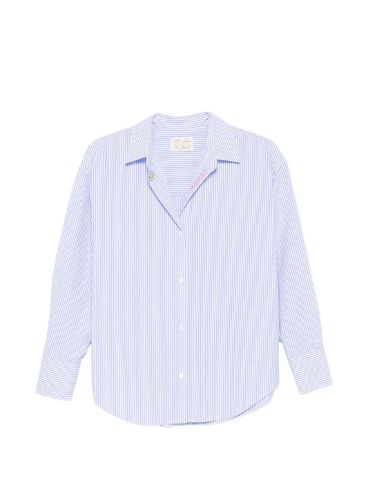 MC2 ST.BARTH CAMICIA SEERSUCKER RIGHE AZZURRO "M'AMA"