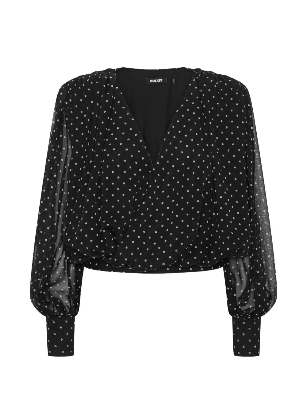 ROTATE CAMICIA LS RUCHES BLACK