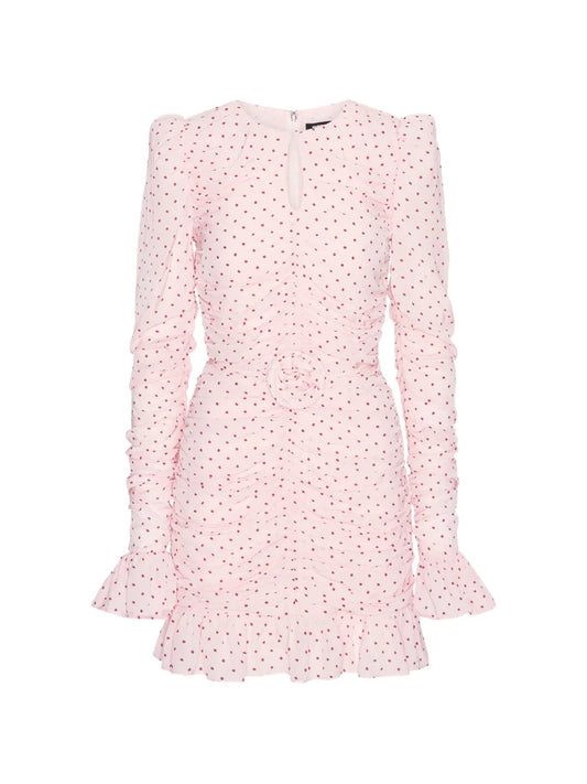 ROTATE ABITO CORTO RUCHES FIORI PINK