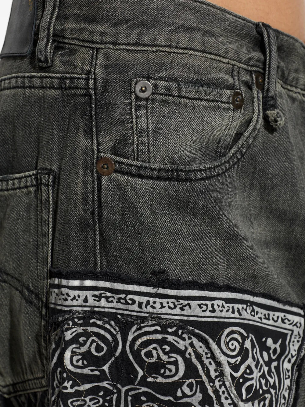 R 13 JEANS BANDANA BLACK