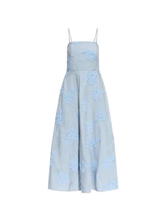 ROTATE ABITO MAXI FIORI AZZURRO