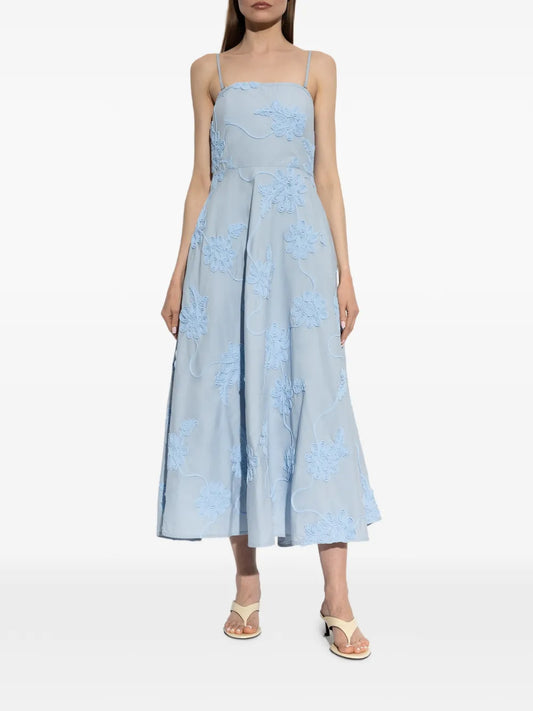 ROTATE ABITO MAXI FIORI AZZURRO