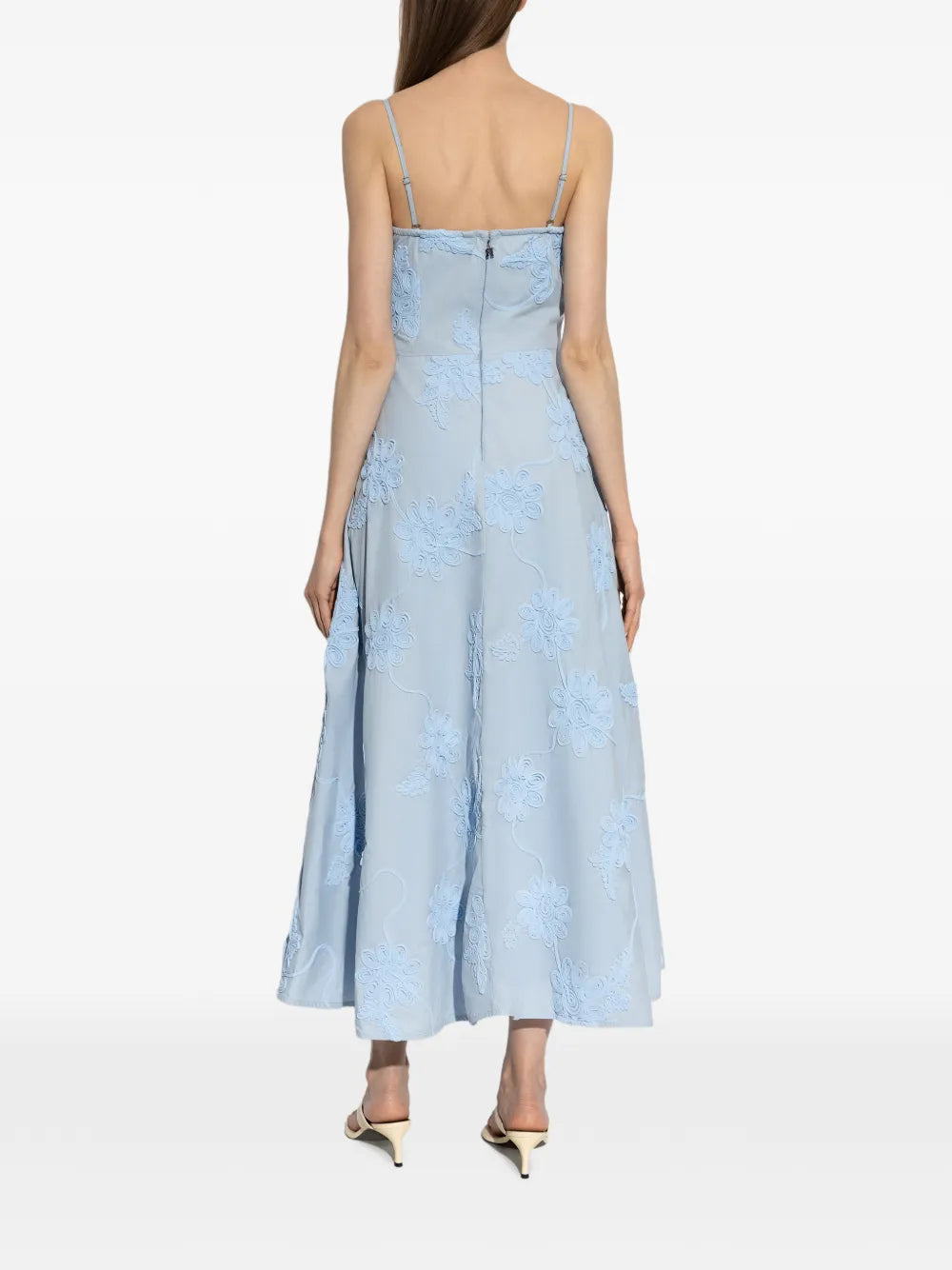 ROTATE ABITO MAXI FIORI AZZURRO