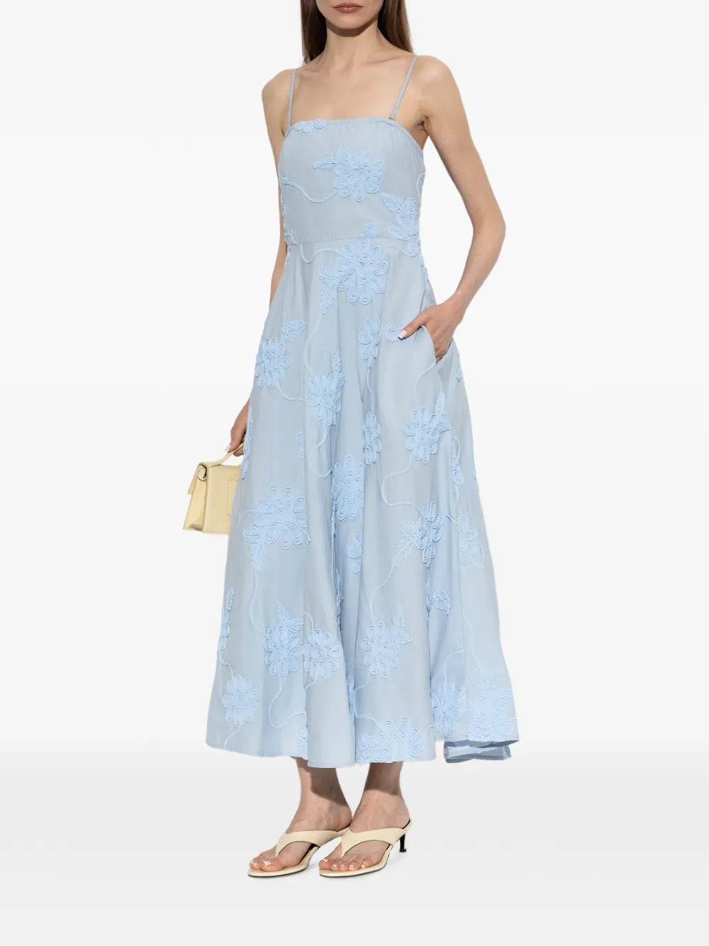 ROTATE ABITO MAXI FIORI AZZURRO