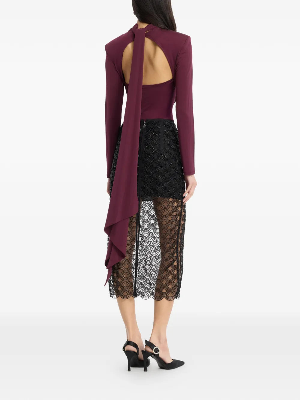 ROTATE MAGLIA COLLO A FIOCCO BORDEAUX