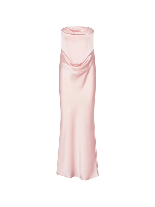 ROTATE ABITO LUNGO CORSAGE BLUSHING