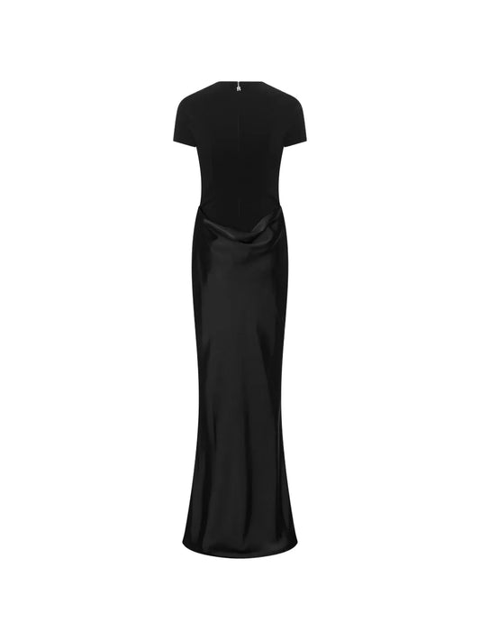ROTATE ABITO MAXI DRAPPEGGIATO BLACK