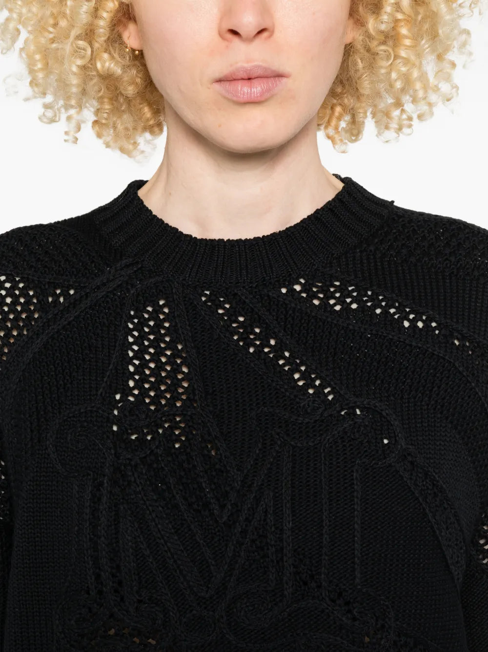 MAX MARA MAGLIONE SALVO TRAFORATO NERO