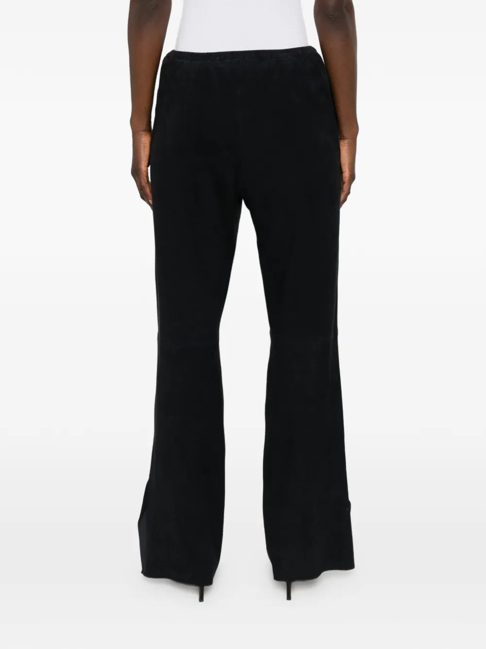 FORTE FORTE PANTALONE PELLE SCAMOSCIATA NOTTE