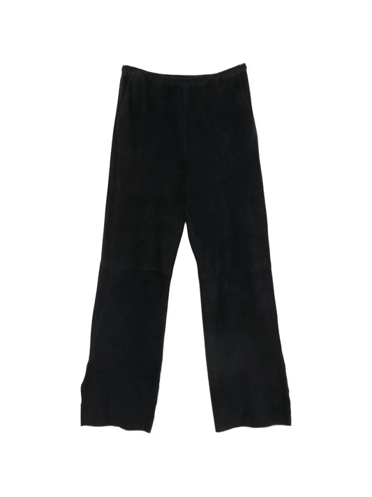FORTE FORTE PANTALONE PELLE SCAMOSCIATA NOTTE