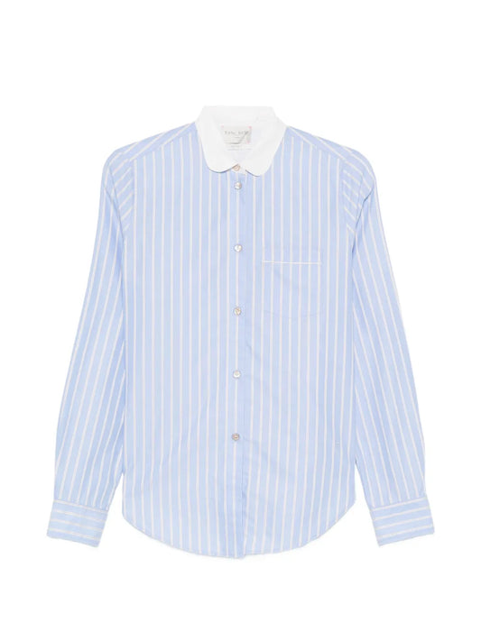 FORTE FORTE CAMICIA COLLO CLUB OXFORD BLUE